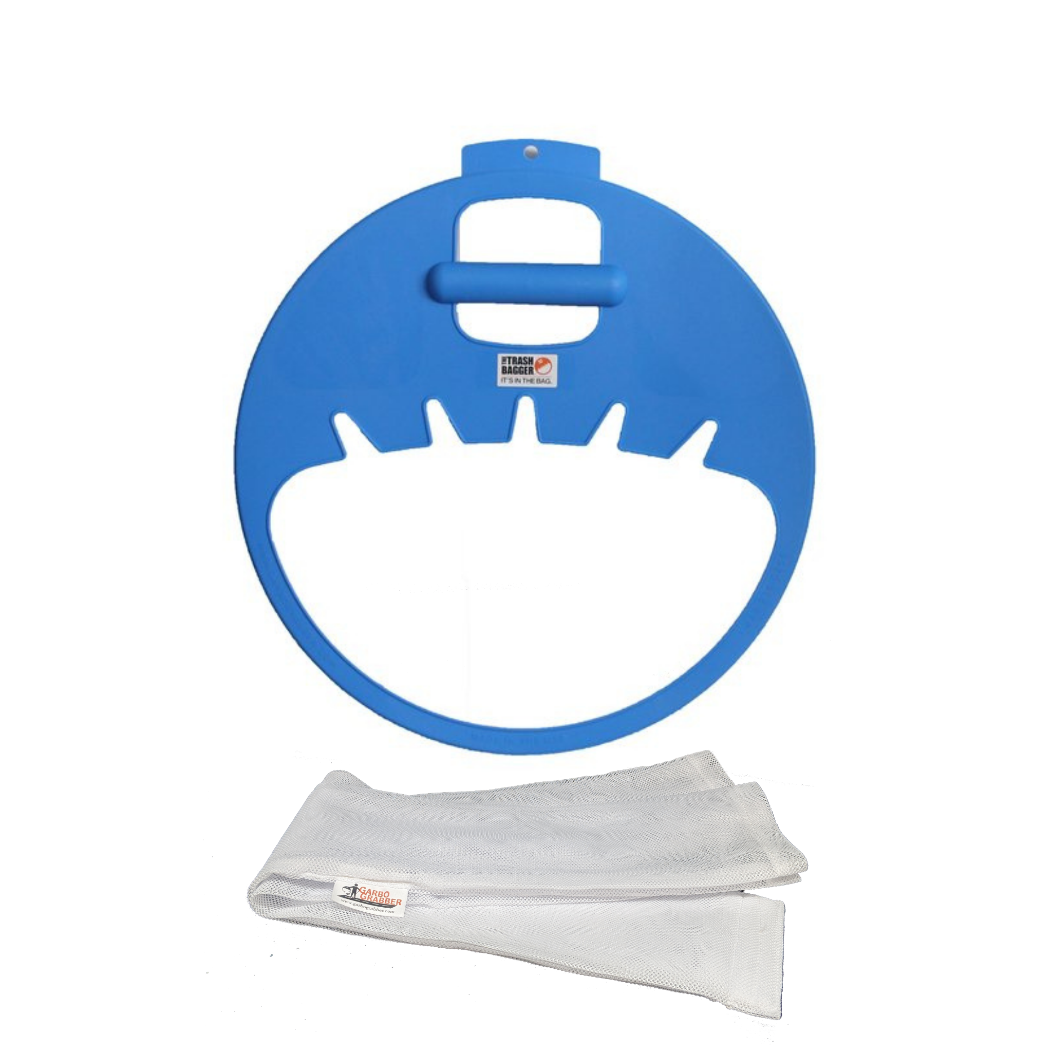 blue pick up tool with net bag